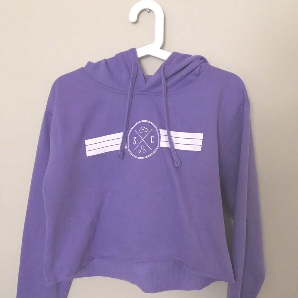 Sand Cloud Lilac Purple Crop Top Hoodie